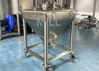 Buy Stainless Steel Vacuum Cubic IBC Powder Tote Tank / IBC Tank Container For Conveyor online manufacture